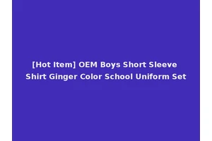 [Hot Item] OEM Boys Short Sleeve Shirt Ginger Color School Uniform Set