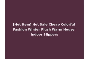 [Hot Item] Hot Sale Cheap Colorful Fashion Winter Plush Warm House Indoor Slippers