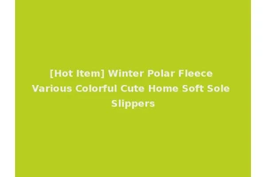 [Hot Item] Winter Polar Fleece Various Colorful Cute Home Soft Sole Slippers