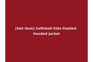 [Hot Item] Softshell Kids Padded Hooded Jacket