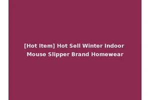 [Hot Item] Hot Sell Winter Indoor Mouse Slipper Brand Homewear