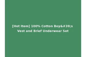 [Hot Item] 100% Cotton Boy's Vest and Brief Underwear Set