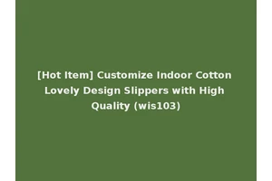 [Hot Item] Customize Indoor Cotton Lovely Design Slippers with High Quality (wis103)