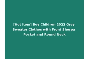[Hot Item] Boy Children 2022 Grey Sweater Clothes with Front Sherpa Pocket and Round Neck