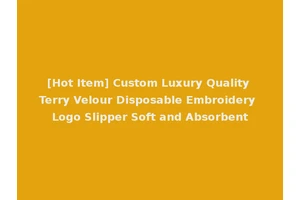 [Hot Item] Custom Luxury Quality Terry Velour Disposable Embroidery Logo Slipper Soft and Absorbent