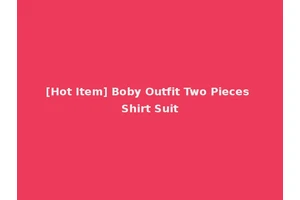 [Hot Item] Boby Outfit Two Pieces Shirt Suit