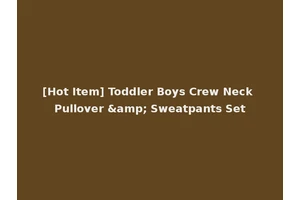 [Hot Item] Toddler Boys Crew Neck Pullover &amp; Sweatpants Set