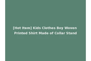 [Hot Item] Kids Clothes Boy Woven Printed Shirt Made of Collar Stand
