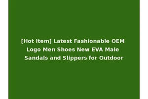 [Hot Item] Latest Fashionable OEM Logo Men Shoes New EVA Male Sandals and Slippers for Outdoor