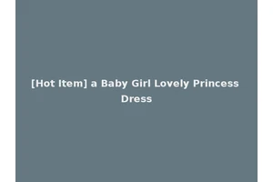 [Hot Item] a Baby Girl Lovely Princess Dress