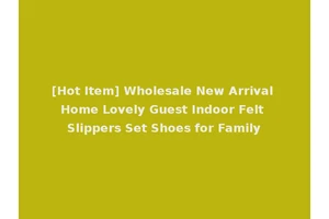[Hot Item] Wholesale New Arrival Home Lovely Guest Indoor Felt Slippers Set Shoes for Family