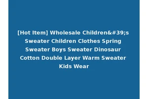 [Hot Item] Wholesale Children's Sweater Children Clothes Spring Sweater Boys Sweater Dinosaur Cotton Double Layer Warm Sweater Kids Wear