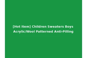[Hot Item] Children Sweaters Boys Acrylic/Wool Patterned Anti-Pilling