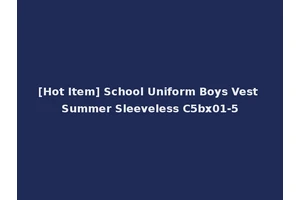 [Hot Item] School Uniform Boys Vest Summer Sleeveless C5bx01-5
