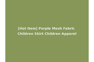 [Hot Item] Purple Mesh Fabric Children Skirt Children Apparel