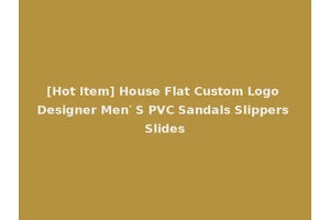 [Hot Item] House Flat Custom Logo Designer Men′ S PVC Sandals Slippers Slides