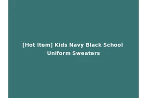 [Hot Item] Kids Navy Black School Uniform Sweaters
