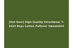 [Hot Item] High Quality Streetwear T-Shirt Boys Cotton Pullover Sweatshirt