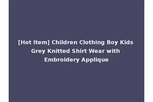 [Hot Item] Children Clothing Boy Kids Grey Knitted Shirt Wear with Embroidery Applique