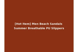 [Hot Item] Men Beach Sandals Summer Breathable PU Slippers