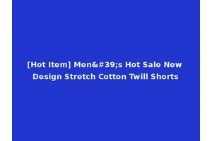[Hot Item] Men's Hot Sale New Design Stretch Cotton Twill Shorts