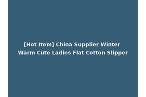[Hot Item] China Supplier Winter Warm Cute Ladies Flat Cotton Slipper