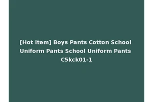 [Hot Item] Boys Pants Cotton School Uniform Pants School Uniform Pants C5kck01-1