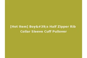 [Hot Item] Boy's Half Zipper Rib Collar Sleeve Cuff Pullover