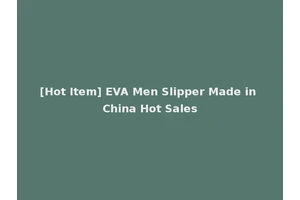 [Hot Item] EVA Men Slipper Made in China Hot Sales