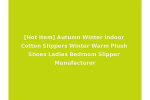 [Hot Item] Autumn Winter Indoor Cotton Slippers Winter Warm Plush Shoes Ladies Bedroom Slipper Manufacturer