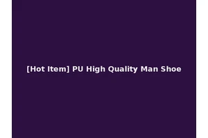 [Hot Item] PU High Quality Man Shoe