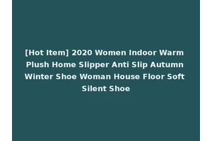 [Hot Item] 2020 Women Indoor Warm Plush Home Slipper Anti Slip Autumn Winter Shoe Woman House Floor Soft Silent Shoe