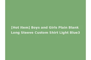 [Hot Item] Boys and Girls Plain Blank Long Steeve Custom Shirt Light Blue3