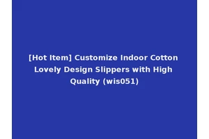 [Hot Item] Customize Indoor Cotton Lovely Design Slippers with High Quality (wis051)