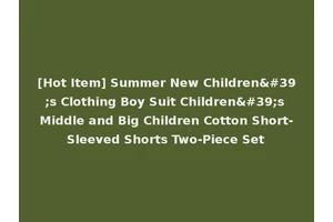 [Hot Item] Summer New Children's Clothing Boy Suit Children's Middle and Big Children Cotton Short-Sleeved Shorts Two-Piece Set
