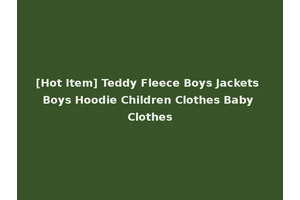 [Hot Item] Teddy Fleece Boys Jackets Boys Hoodie Children Clothes Baby Clothes