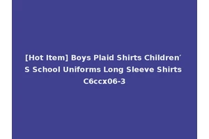 [Hot Item] Boys Plaid Shirts Children′ S School Uniforms Long Sleeve Shirts C6ccx06-3