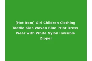 [Hot Item] Girl Children Clothing Toddle Kids Woven Blue Print Dress Wear with White Nylon Invisible Zipper