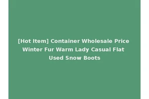 [Hot Item] Container Wholesale Price Winter Fur Warm Lady Casual Flat Used Snow Boots