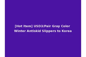 [Hot Item] USD3/Pair Gray Color Winter Antiskid Slippers to Korea