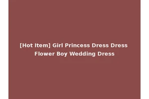 [Hot Item] Girl Princess Dress Dress Flower Boy Wedding Dress