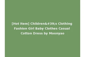 [Hot Item] Children's Clothing Fashion Girl Baby Clothes Casual Cotton Dress by Moonyao