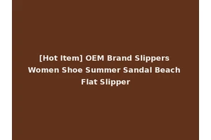[Hot Item] OEM Brand Slippers Women Shoe Summer Sandal Beach Flat Slipper