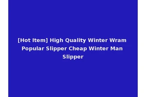 [Hot Item] High Quality Winter Wram Popular Slipper Cheap Winter Man Slipper