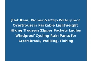 [Hot Item] Women's Waterproof Overtrousers Packable Lightweight Hiking Trousers Zipper Pockets Ladies Windproof Cycling Rain Pants for Stormbreak, Walking, Fishing
