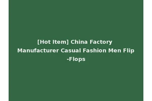 [Hot Item] China Factory Manufacturer Casual Fashion Men Flip-Flops
