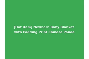 [Hot Item] Newborn Baby Blanket with Padding Print Chinese Panda
