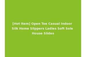 [Hot Item] Open Toe Casual Indoor Silk Home Slippers Ladies Soft Sole House Slides