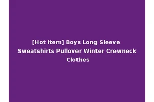 [Hot Item] Boys Long Sleeve Sweatshirts Pullover Winter Crewneck Clothes