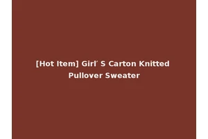 [Hot Item] Girl′ S Carton Knitted Pullover Sweater